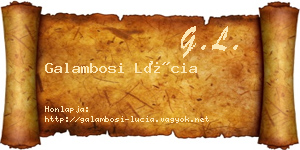 Galambosi Lúcia névjegykártya